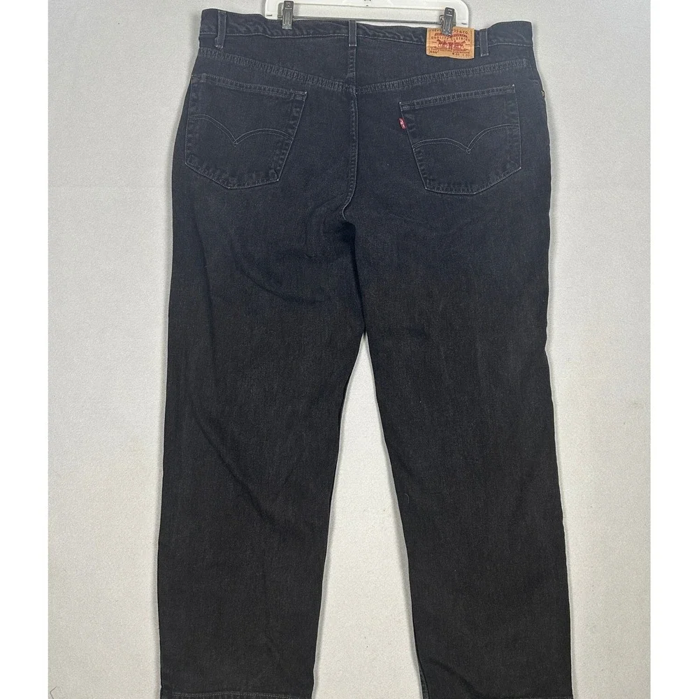 Vintage Levis 550 Jeans Mens 46X30 Black Relaxed Fit Tapered Leg Red Tab Denim